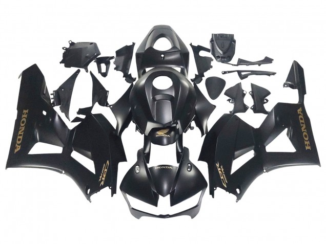 Descuento Carenados Moto Honda CBR600RR 2013-2023 - Negro Mate Oro Calcomanías