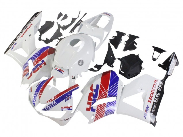 Descuento Carenado Moto Honda CBR600RR 2013-2023 - Blanco Rojo Azul HRC