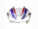 Descuento Carenado Moto Honda CBR600RR 2013-2023 - Blanco Rojo Azul HRC