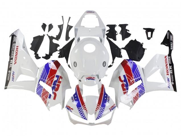 Descuento Carenado Moto Honda CBR600RR 2013-2023 - Blanco Rojo Azul HRC