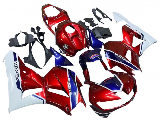 Descuento Carenados Moto Honda CBR600RR 2013-2023 - Blanco Rojo Azul HRC