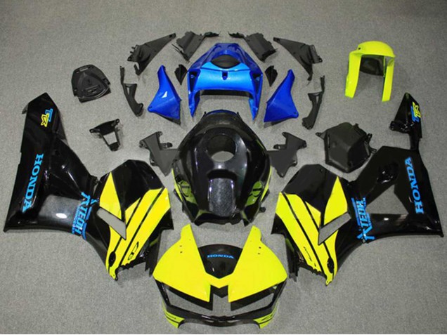 Descuento Carenados Moto Honda CBR600RR 2013-2023 - Azul Amarillo Negro Brillante
