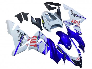 Descuento Carenados Moto Kawasaki ZX10R 2004-2005 - Azul Brillante Blanco Fiat Motul