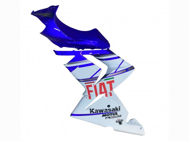 Descuento Carenados Moto Kawasaki ZX10R 2004-2005 - Azul Brillante Blanco Fiat Motul