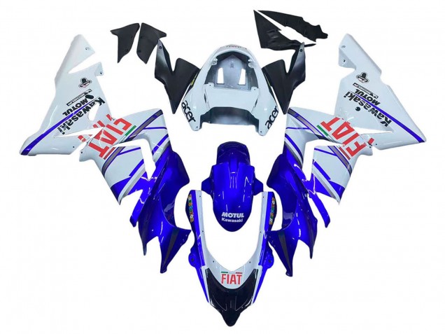 Descuento Carenados Moto Kawasaki ZX10R 2004-2005 - Azul Brillante Blanco Fiat Motul