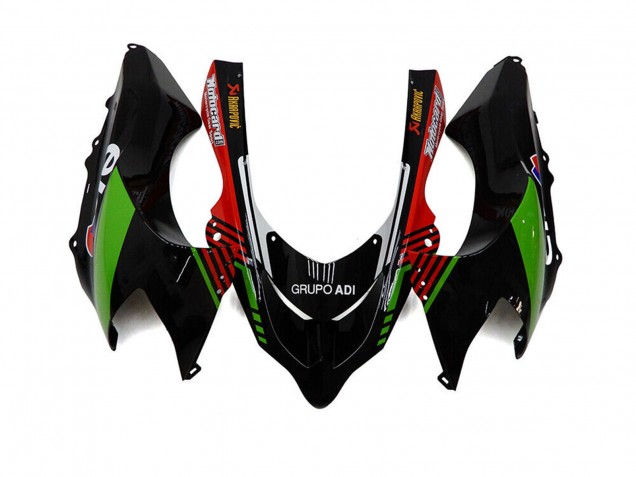 Descuento Carenados Moto Kawasaki ZX10R 2004-2005 - Blanco Negro Verde Elf