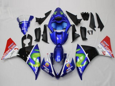 Descuento Carenados Moto Yamaha YZF R1 2012-2014 - Azul Blanco Rojo Negro Brillante Verde ENEOS Yamalube