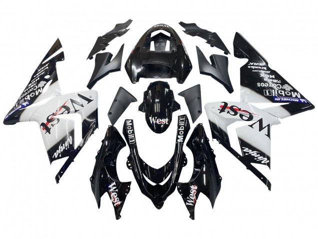 Descuento Carenados Moto Kawasaki ZX10R 2004-2005 - Blanco Negro West Ninja