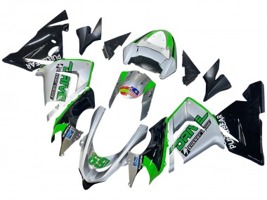 Descuento Carenados Moto Kawasaki ZX10R 2004-2005 - Verde Plata Negro 69