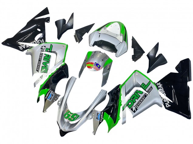 Descuento Carenados Moto Kawasaki ZX10R 2004-2005 - Verde Plata Negro 69