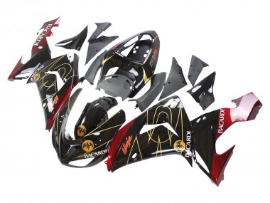 Descuento Carenados Moto Kawasaki ZX10R 2006-2007 - Negro Rojo Oro BACARDI