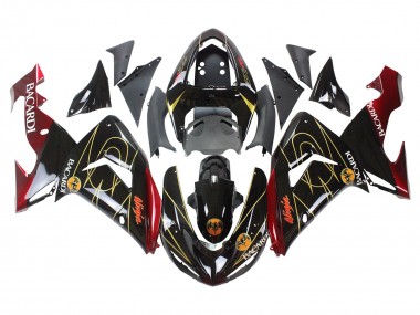Descuento Carenados Moto Kawasaki ZX10R 2006-2007 - Negro Rojo Oro BACARDI