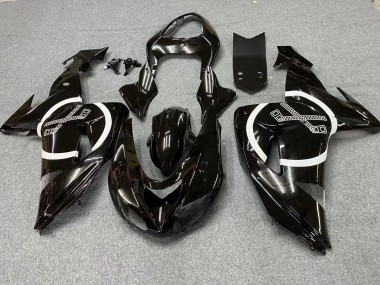 Descuento Carenados Moto Kawasaki ZX10R 2006-2007 - Negro Brillante Blanco Círculo
