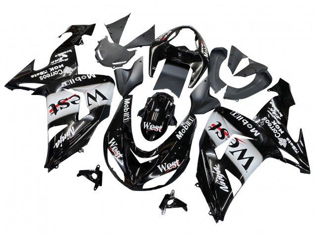 Descuento Carenados Moto Kawasaki ZX10R 2006-2007 - Negro Brillante Blanco West
