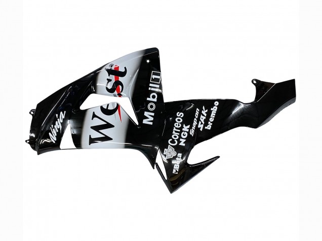 Descuento Carenados Moto Kawasaki ZX10R 2006-2007 - Negro Brillante Blanco West