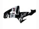 Descuento Carenados Moto Kawasaki ZX10R 2006-2007 - Negro Brillante Blanco West