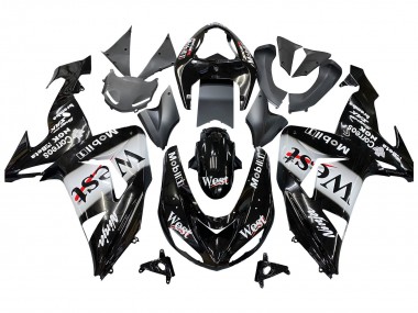 Descuento Carenados Moto Kawasaki ZX10R 2006-2007 - Negro Brillante Blanco West