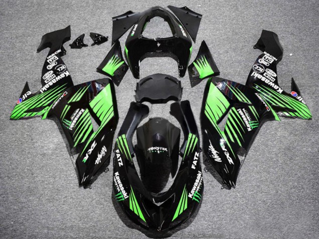 Descuento Carenados Moto Kawasaki ZX10R 2006-2007 - Negro Brillante Verde