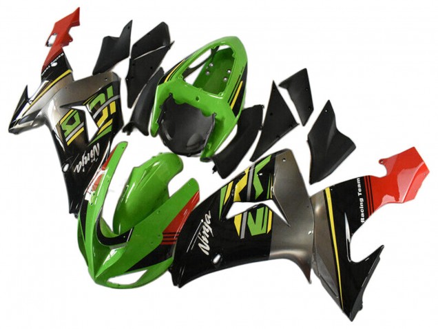 Descuento Carenados Moto Kawasaki ZX10R 2006-2007 - Verde Gris Rojo Negro Amarillo