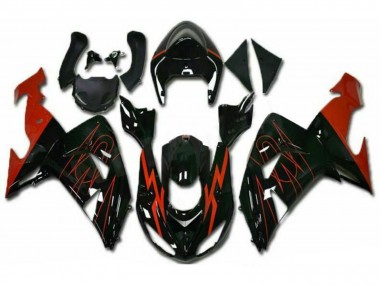 Descuento Carenados Moto Kawasaki ZX10R 2006-2007 - Negro Brillante Rojo