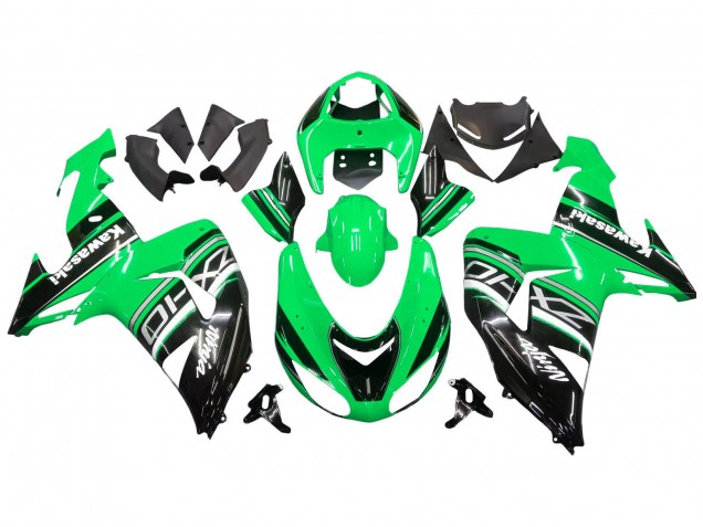 Descuento Kits Carenado Moto Kawasaki ZX10R 2006-2007 - Verde Blanco Negro