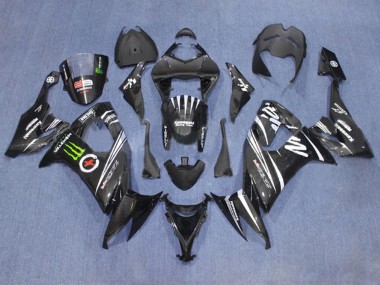 Descuento Carenados Moto Kawasaki ZX10R 2006-2007 - Negro Mate Blanco Verde Monstruo