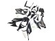Descuento Carenados Moto Kawasaki ZX10R 2008-2010 - Negro Brillante Blanco Verde Monstruo Elf