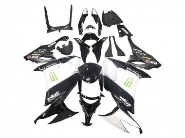 Descuento Carenados Moto Kawasaki ZX10R 2008-2010 - Negro Brillante Blanco Verde Monstruo Elf