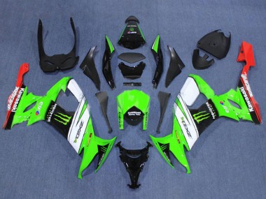 Descuento Carenados Moto Kawasaki ZX10R 2008-2010 - Verde Blanco Rojo Negro Monstruo