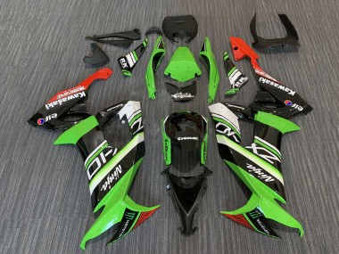 Descuento Carenados Moto Kawasaki ZX10R 2008-2010 - Verde Blanco Rojo Negro Elf Monstruo Energy
