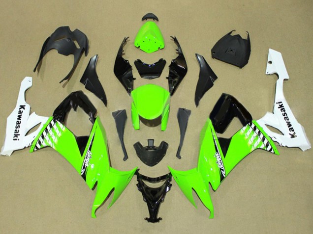 Descuento Carenado Moto Kawasaki ZX10R 2008-2010 - Blanco Verde Negro