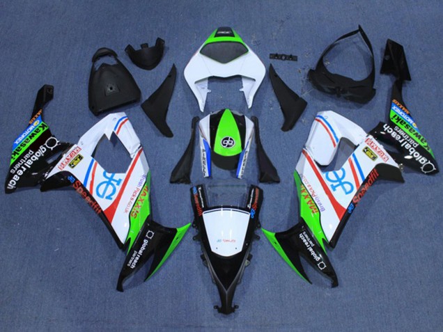 Descuento Carenados Moto Kawasaki ZX10R 2008-2010 - Blanco Fluorescent Verde Rojo Negro