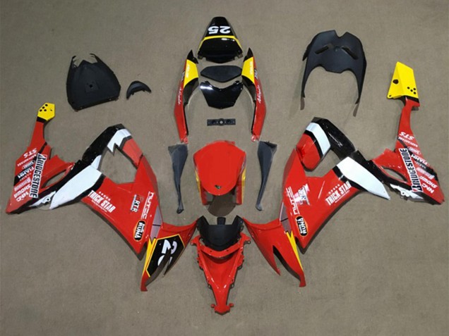 Descuento Carenados Moto Kawasaki ZX10R 2008-2010 - Rojo Amarillo Blanco Negro