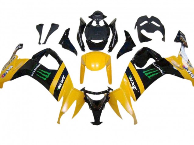 Descuento Carenados Moto Kawasaki ZX10R 2008-2010 - Amarillo Negro Verde Monstruo