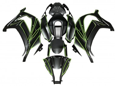 Descuento Carenados Moto Kawasaki ZX10R 2008-2010 - Negro Mate Verde Línea