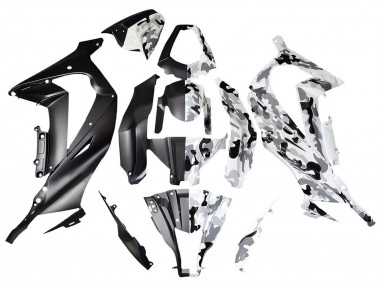 Descuento Carenados Moto Kawasaki ZX10R 2008-2010 - Blanco Negro Dividir