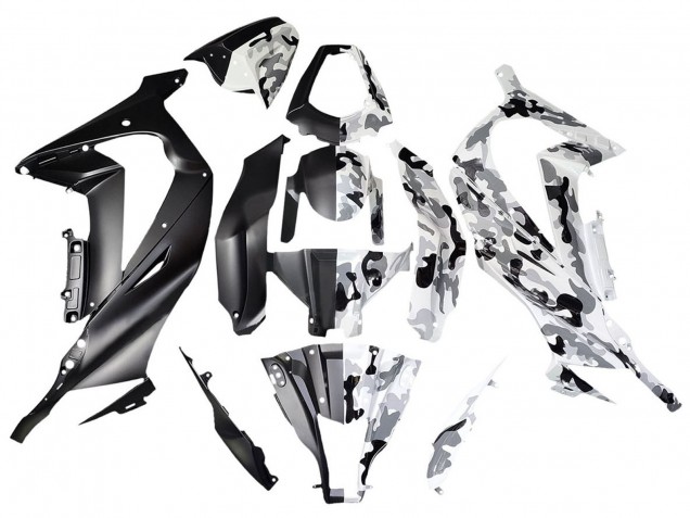 Descuento Carenados Moto Kawasaki ZX10R 2008-2010 - Blanco Negro Dividir