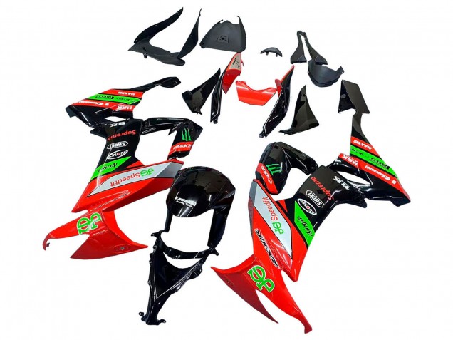Descuento Carenados Moto Kawasaki ZX10R 2008-2010 - Rojo Verde Negro
