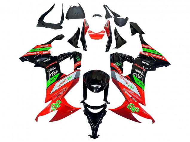 Descuento Carenados Moto Kawasaki ZX10R 2008-2010 - Rojo Verde Negro