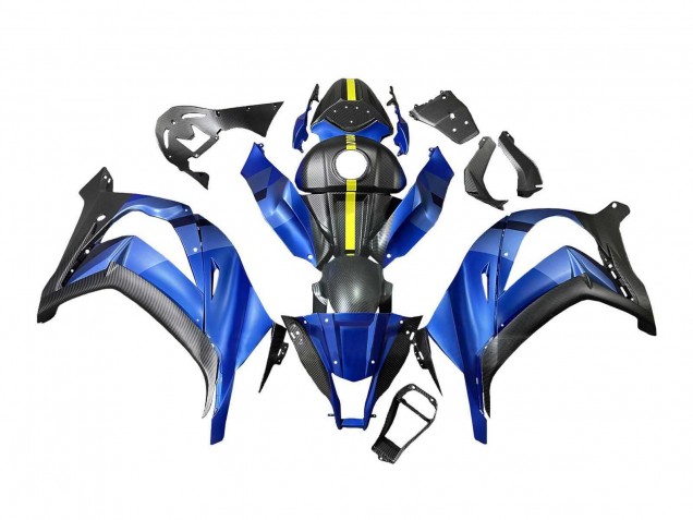 Descuento Carenados Moto Kawasaki ZX10R 2008-2010 - Azul Amarillo Negro Mate