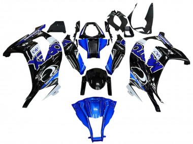 Descuento Carenados Moto Kawasaki ZX10R 2011-2015 - Azul Blanco Negro Brillante