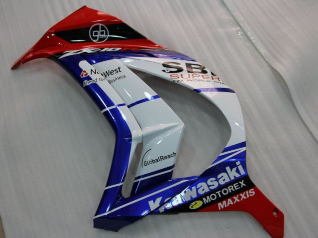 Descuento Carenados Moto Kawasaki ZX10R 2011-2015 - Blanco Azul Rojo Negro SBK Maxxis