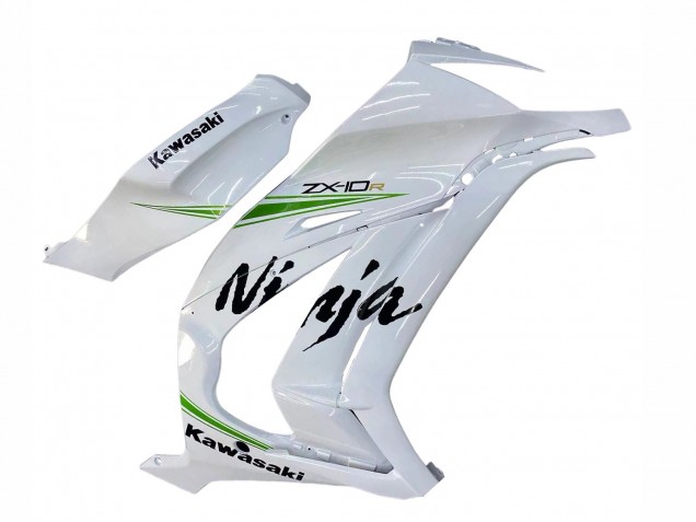 Descuento Carenados Moto Kawasaki ZX10R 2011-2015 - Blanco Verde Raya Negro Ninja