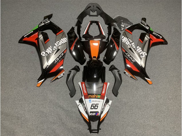 Descuento Carenados Moto Kawasaki ZX10R 2011-2015 - Blanco Naranja Negro Mahi Elf 66 Superbike