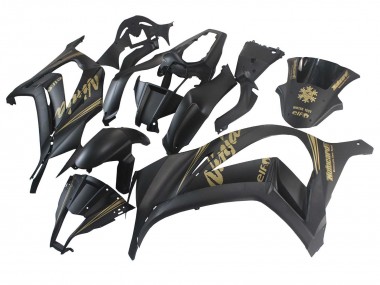 Descuento Carenados Moto Kawasaki ZX10R 2011-2015 - Negro Mate Oro Nieve Elf