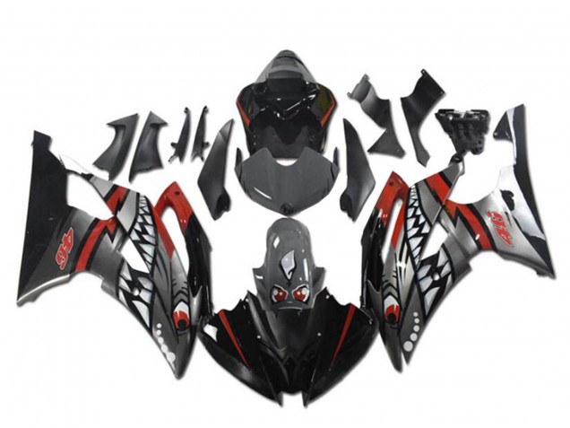 Descuento Carenados Moto Yamaha YZF R6 2008-2016 - Rojo Plata Gris Tiburón