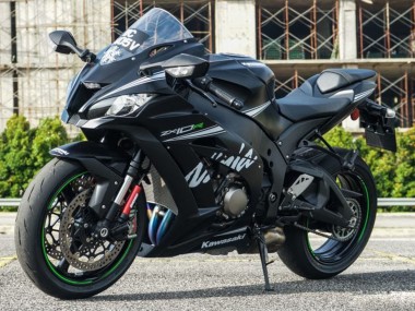 Descuento Carenados Moto Kawasaki ZX10R 2011-2015 - Negro Mate Blanco Verde Nieve Calcomanía