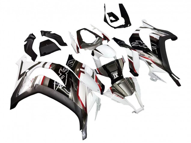 Descuento Carenados Moto Kawasaki ZX10R 2011-2015 - Blanco Negro Brillante Negro Mate Rojo