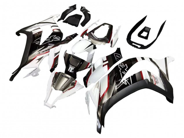 Descuento Carenados Moto Kawasaki ZX10R 2011-2015 - Blanco Negro Brillante Negro Mate Rojo