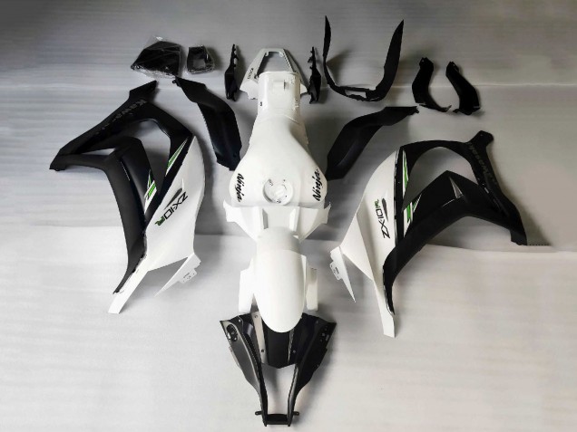 Descuento Carenados Moto Kawasaki ZX10R 2011-2015 - Blanco Negro Mate Verde Calcomanías